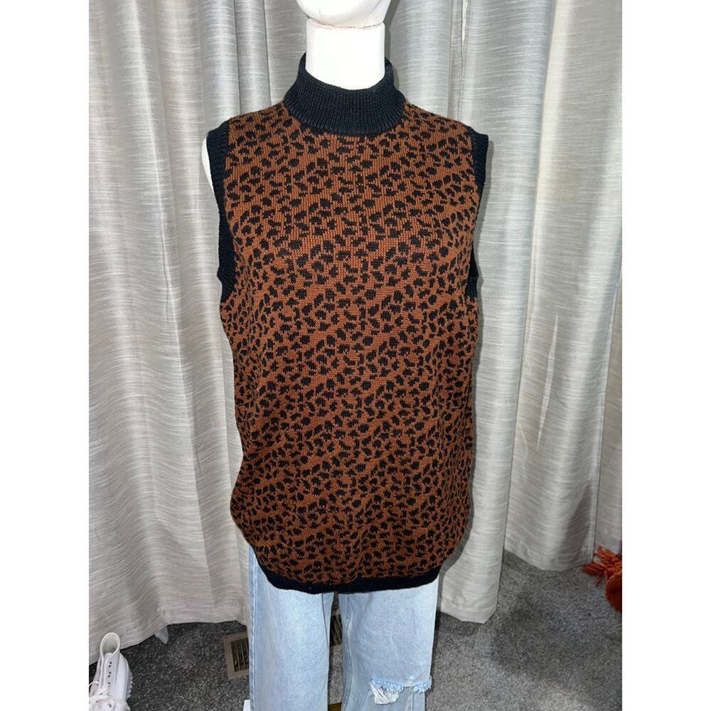 Vintage‎ Michael Seroy Leopard Vest Large